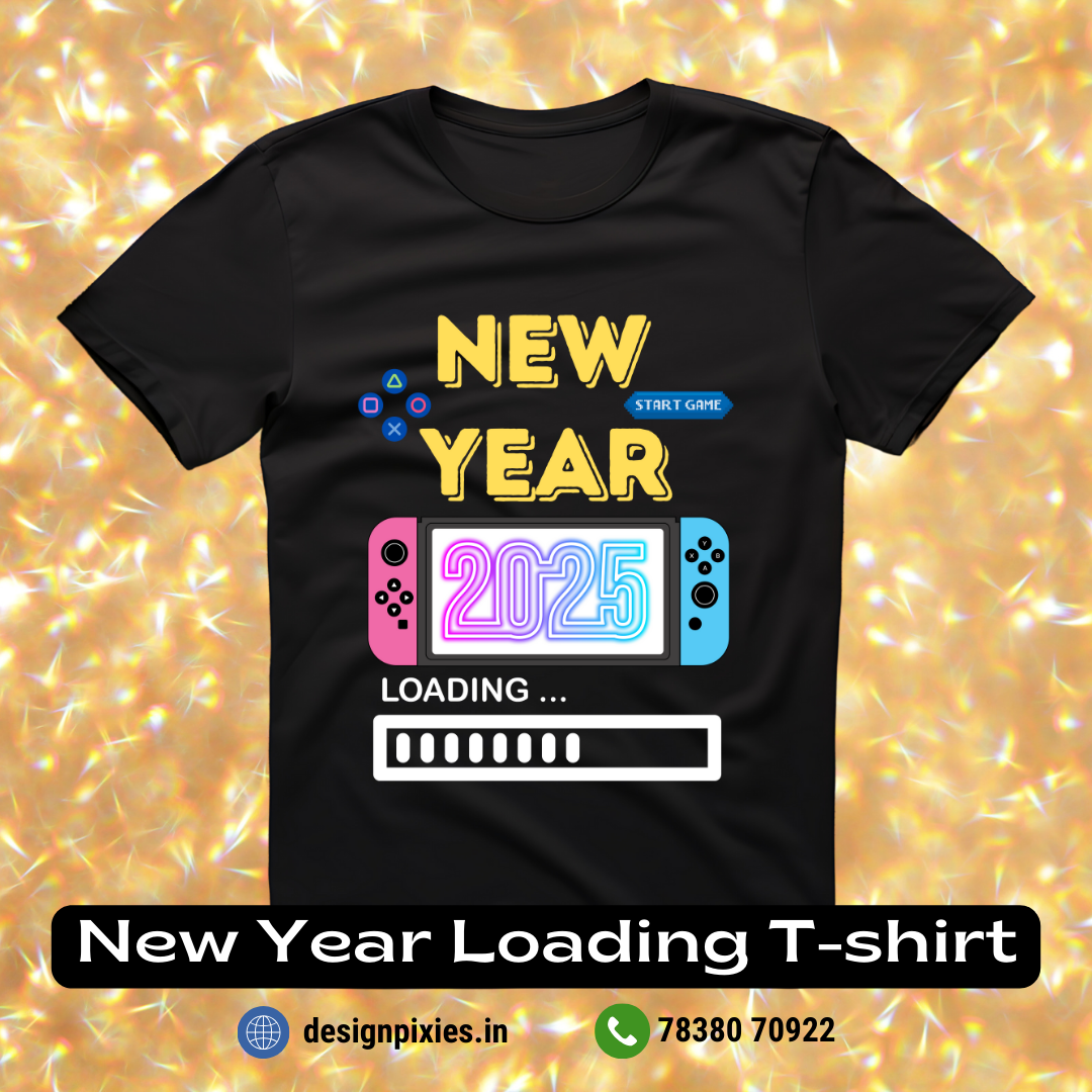 New Year Loading T-shirt | Black | Women | Men