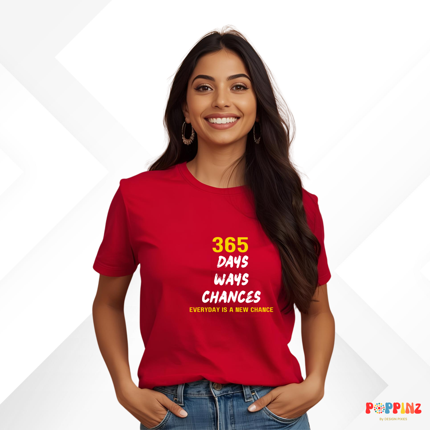 Everyday Is A New Chance Cotton Tshirt | Red | Men | Women