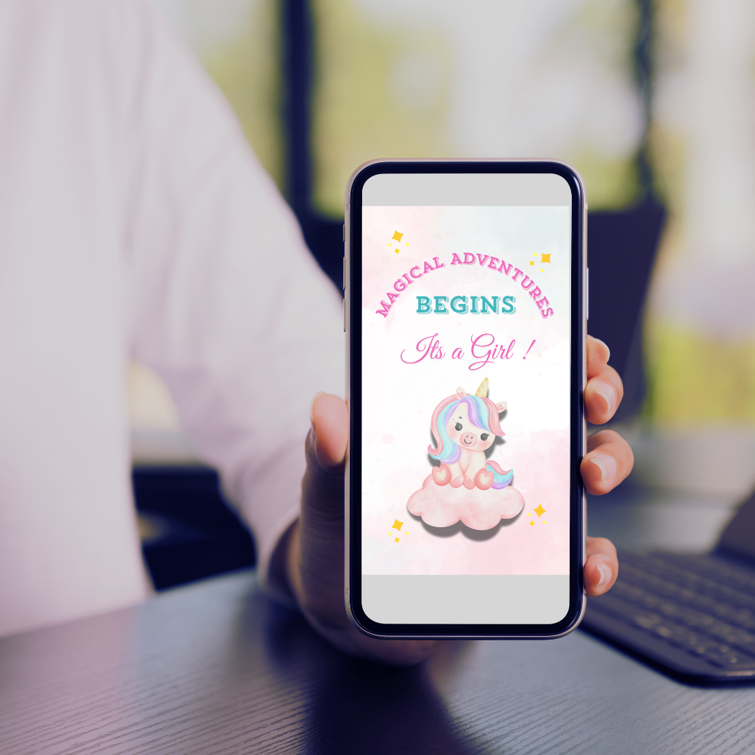 Unicorn Baby Arrival Mobile Card