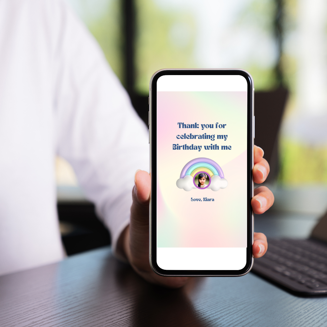 Unicorn Mobile Thank You Card