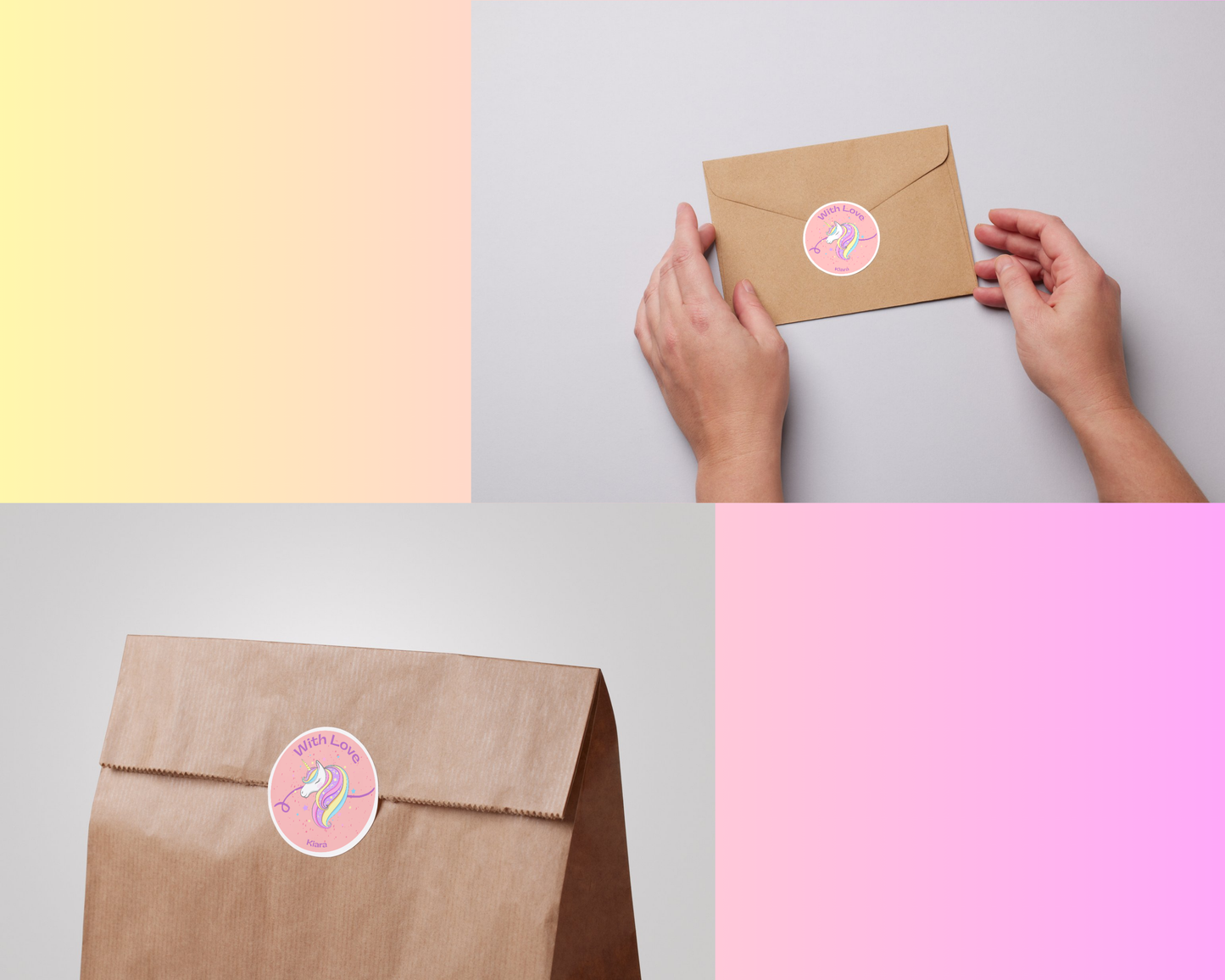 Unicorn Birthday Printable Thank You Sticker | 6 Stickers Pack