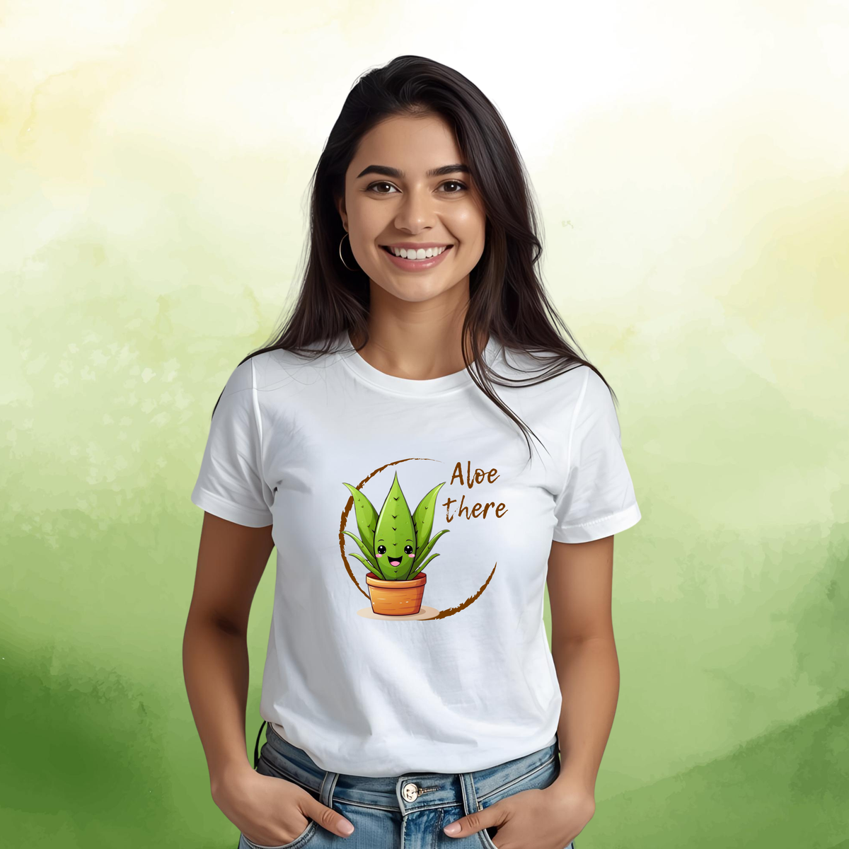 Aloe There T-shirt | For Nature lovers | White | Women | Men