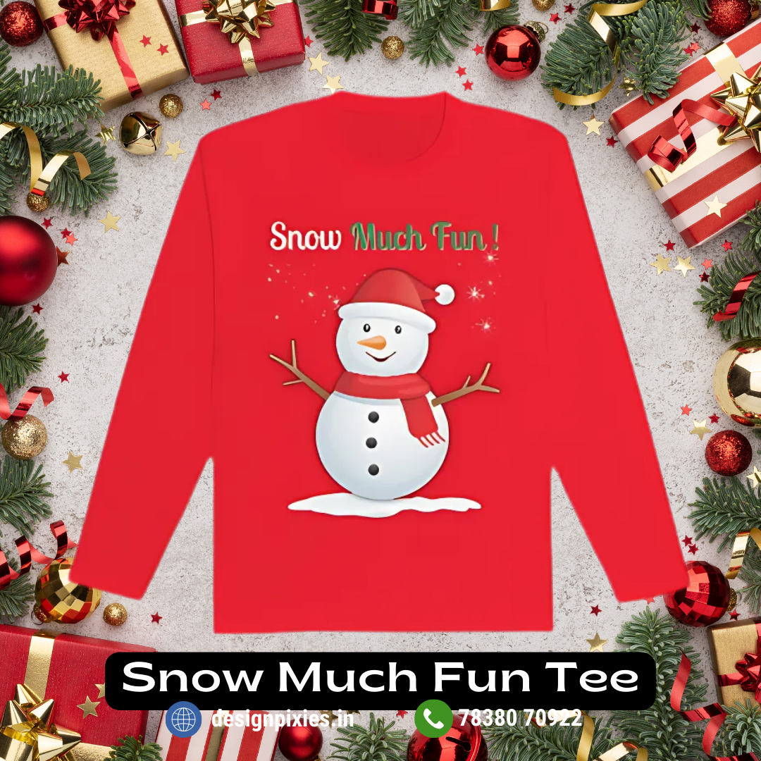 Kids Snow Much Fun T-shirt | Red | Boys