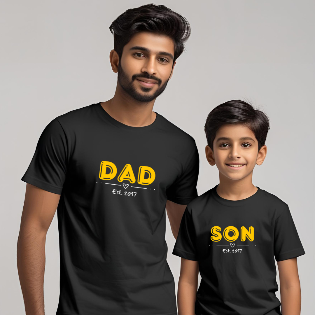 Dad & Son T-shirt | Black | Men | Women | Kid