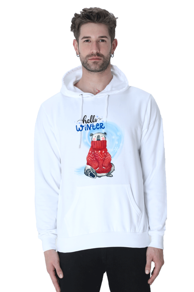 Hello Winter Hooded Sweatshirt | White | Men | Women