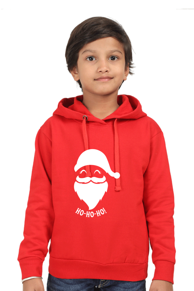 Kids Glow-in-Dark Santa Hooded Sweatshirt | Red | Kids