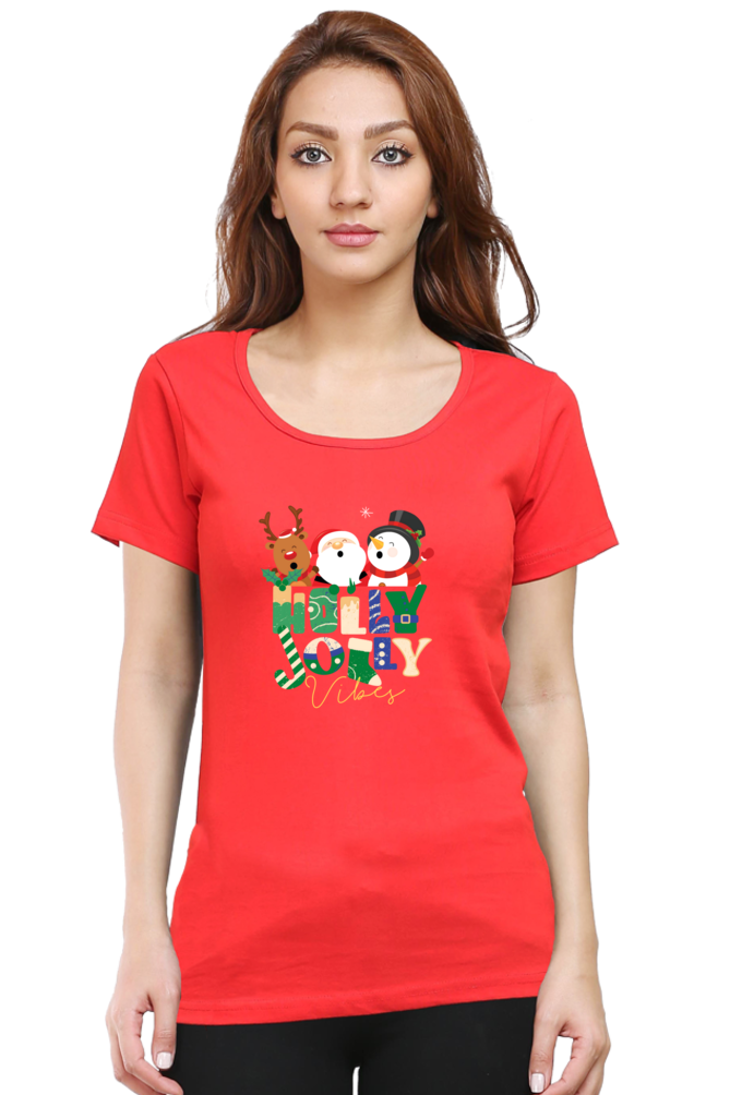 Holly Jolly Vibes T-shirt | Red | Women | Men