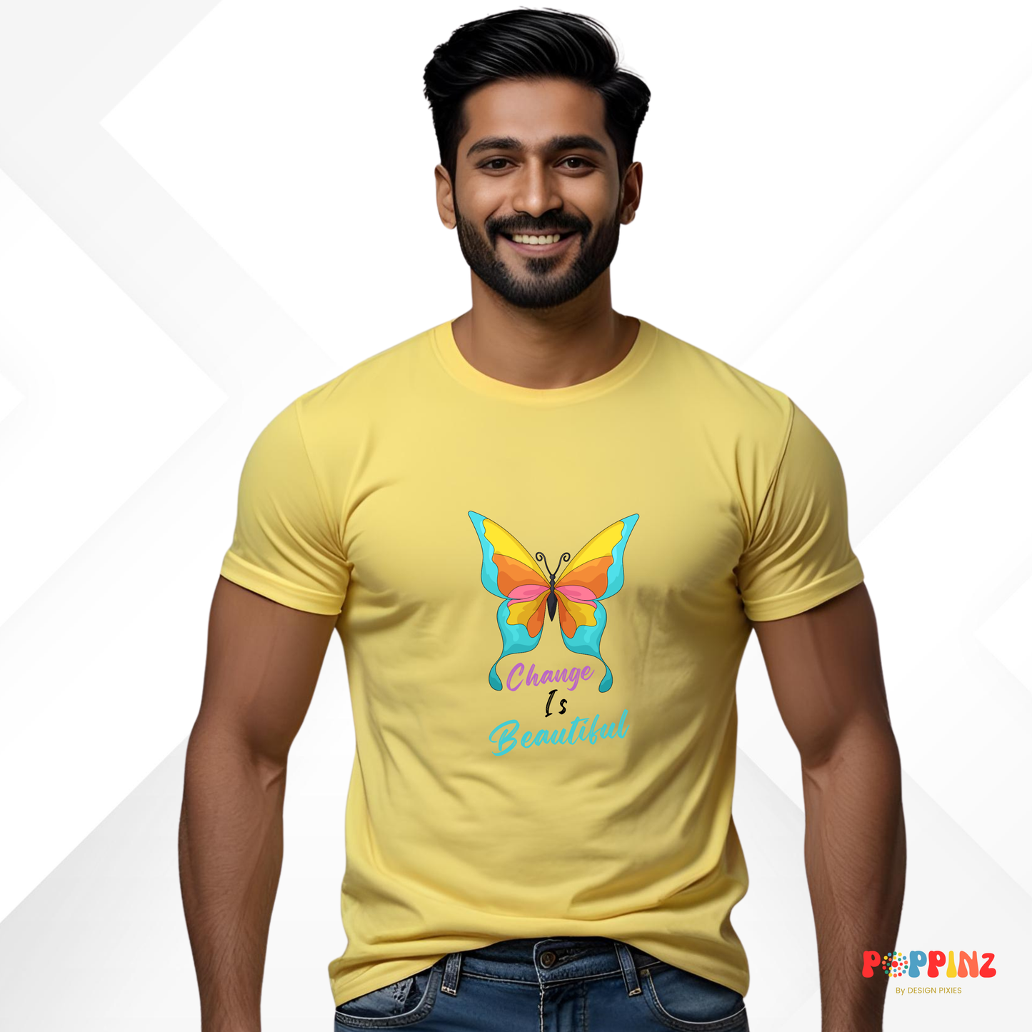 Change is Beautiful Cotton Tshirt | Yellow | Men | Women