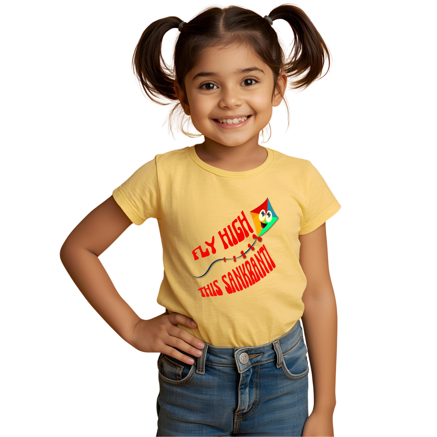 Fly High This Sankranti T-shirt | Yellow | Boys | Girls