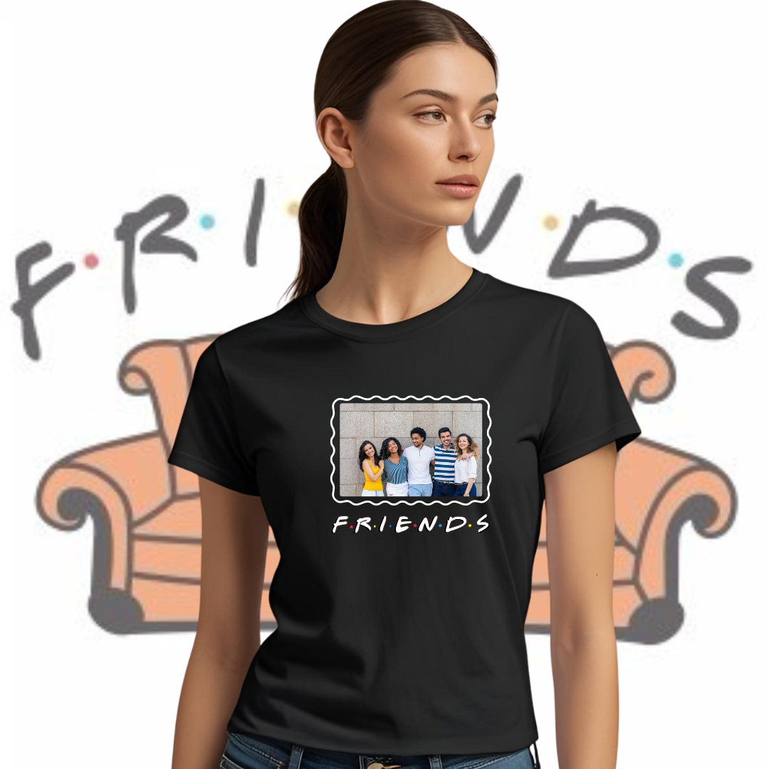 FRIENDS Personalized | Cotton Tshirt | Black | Men | Women