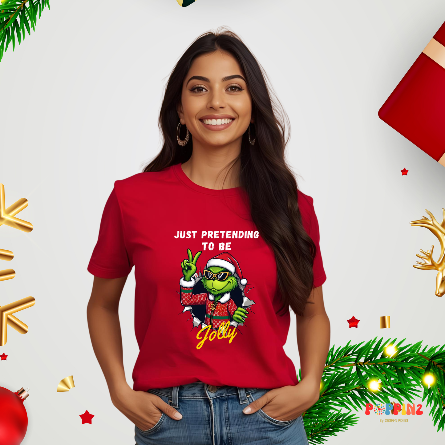 Pretending to be Jolly T-shirt | Red | Women | Men