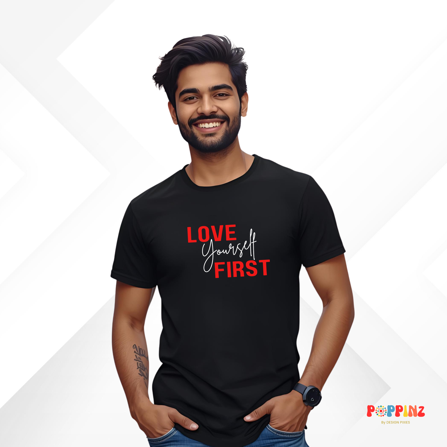Love Yourself First Cotton Tshirt | Black | Men | Women