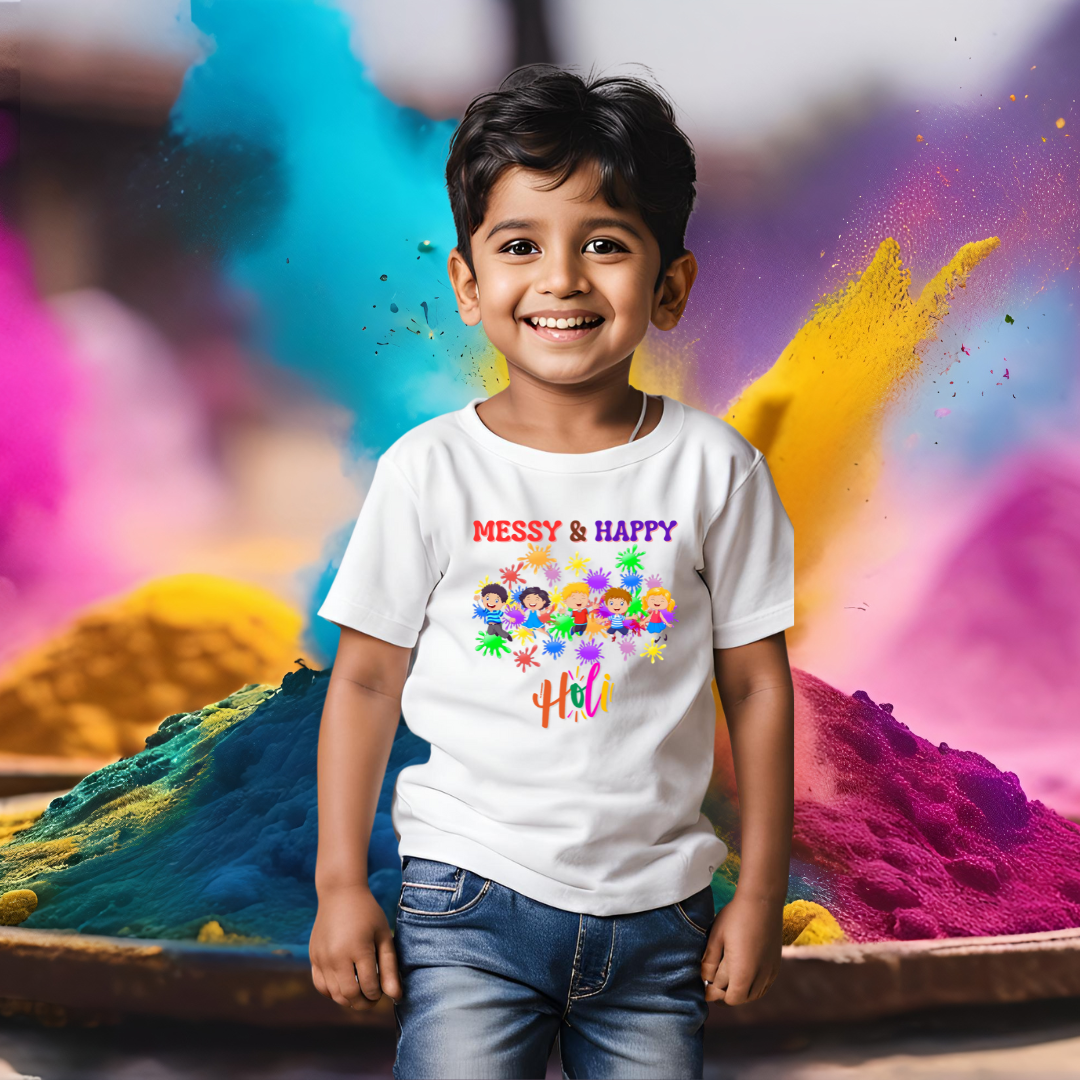 Messy & Happy T-shirt | White | Kids