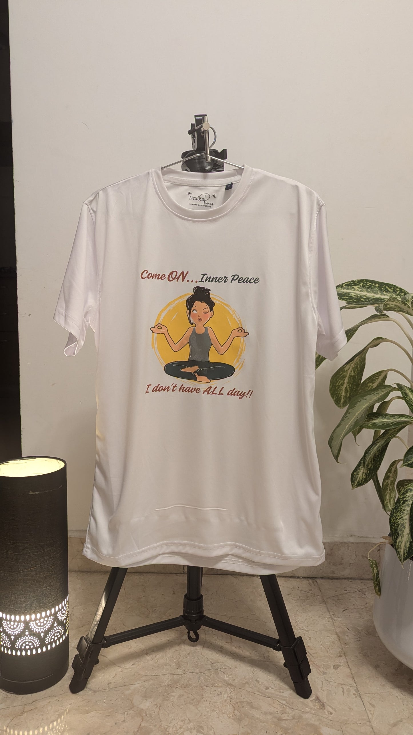 Inner Peace | Cotton T-shirt | Perfect for Yoga and Meditation | White | Men | Women