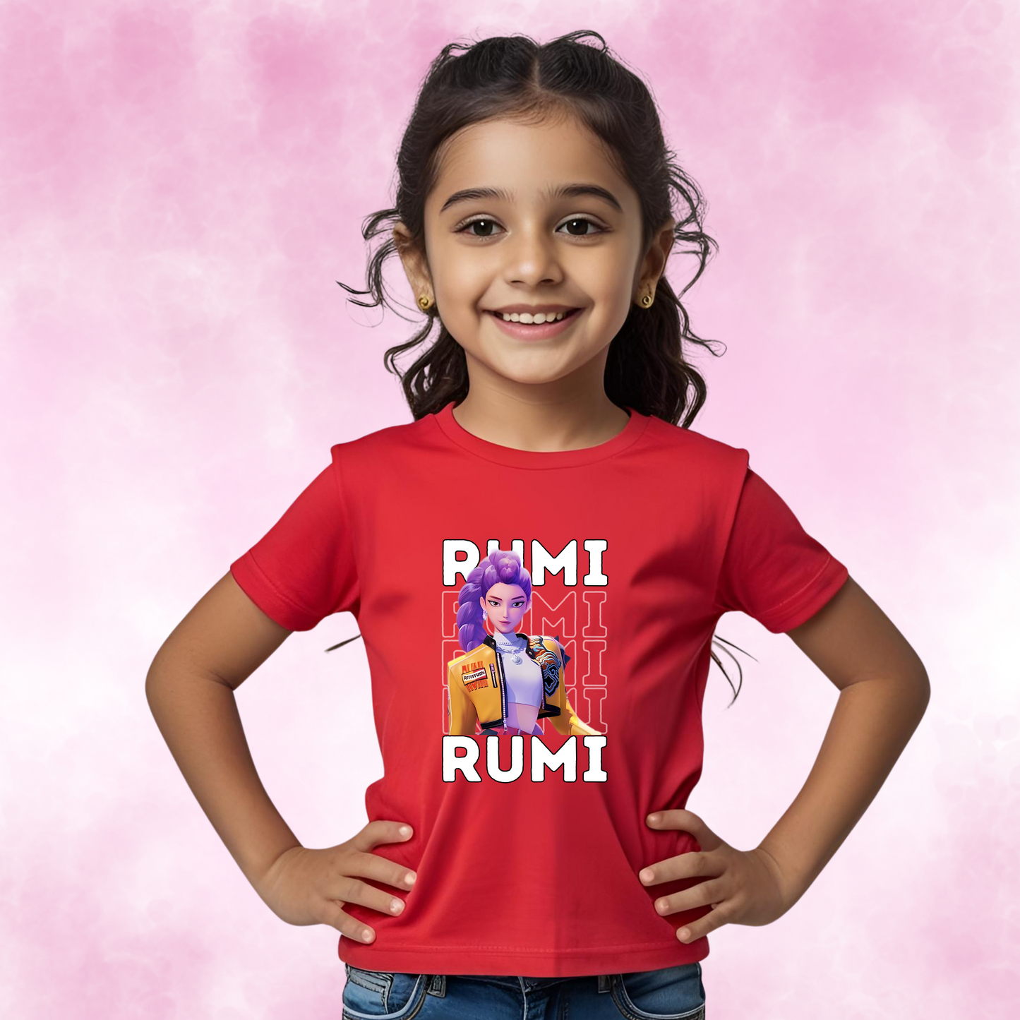 Rumi K Pop Demon Hunters T-shirt | Red | Girls