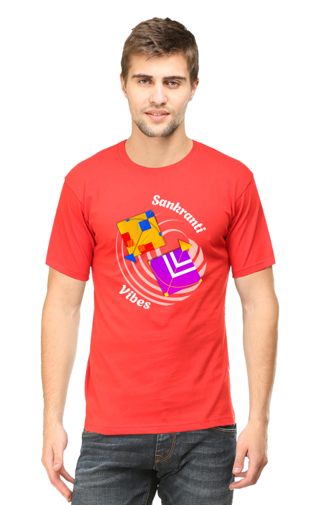 Sankranti Vibes T-shirt | Red | Men | Women