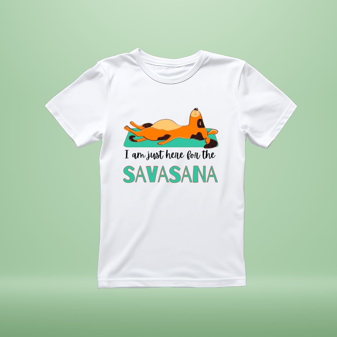 Savasana Cotton Tshirt | Perfect for Yoga enthusiasts | White | Men | Women