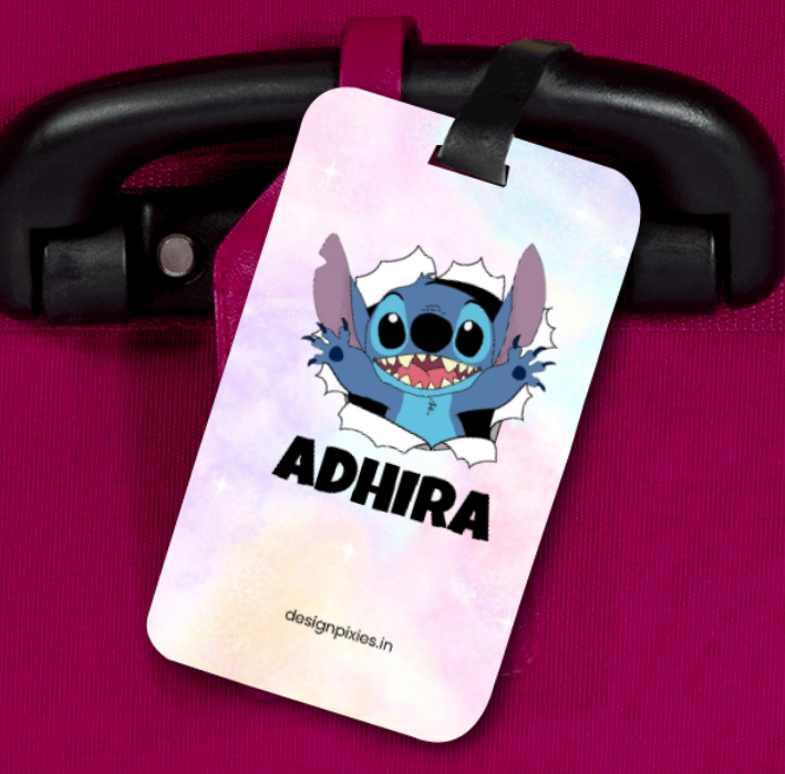 Cute monster Stitch Personalized Vertical Name Tag