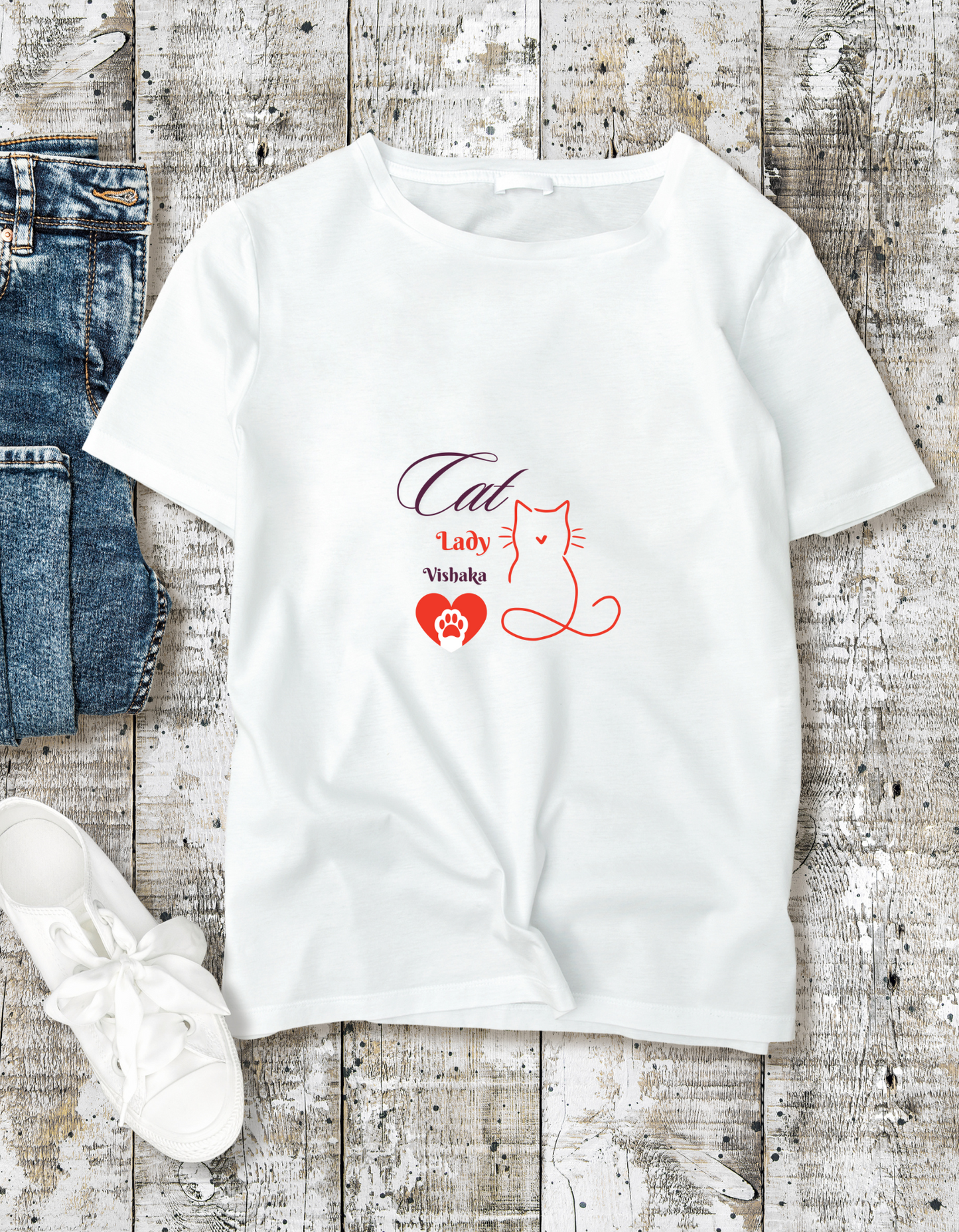 Women T-shirt for Cat Lovers | White | Women
