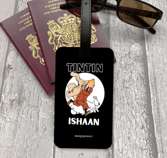 Tintin Personalized Vertical Name Tag