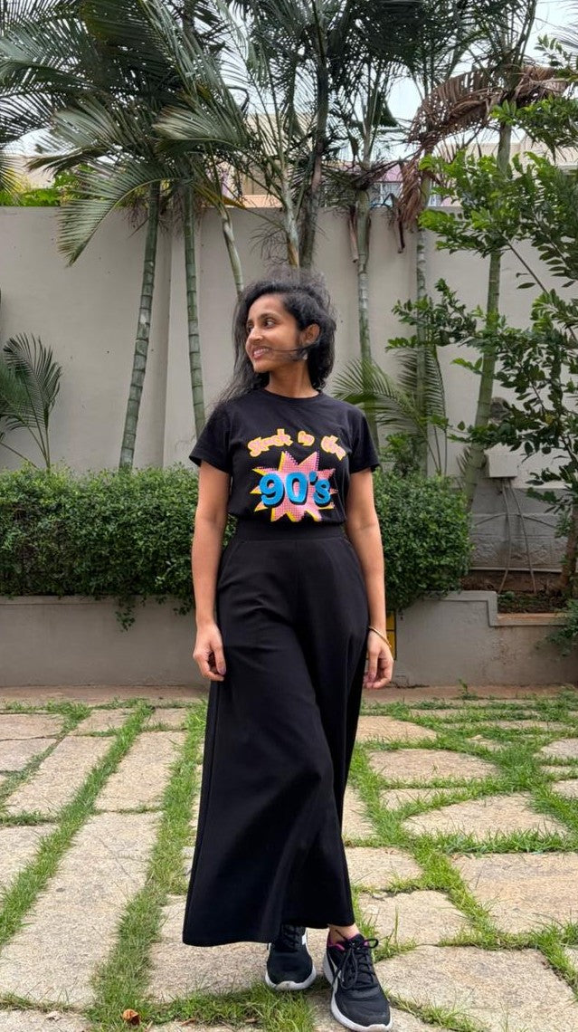 Stuck in the 90s - Cotton T-shirt- Black Typography Graphic Tee - For the 90s vibe - Men & Women
