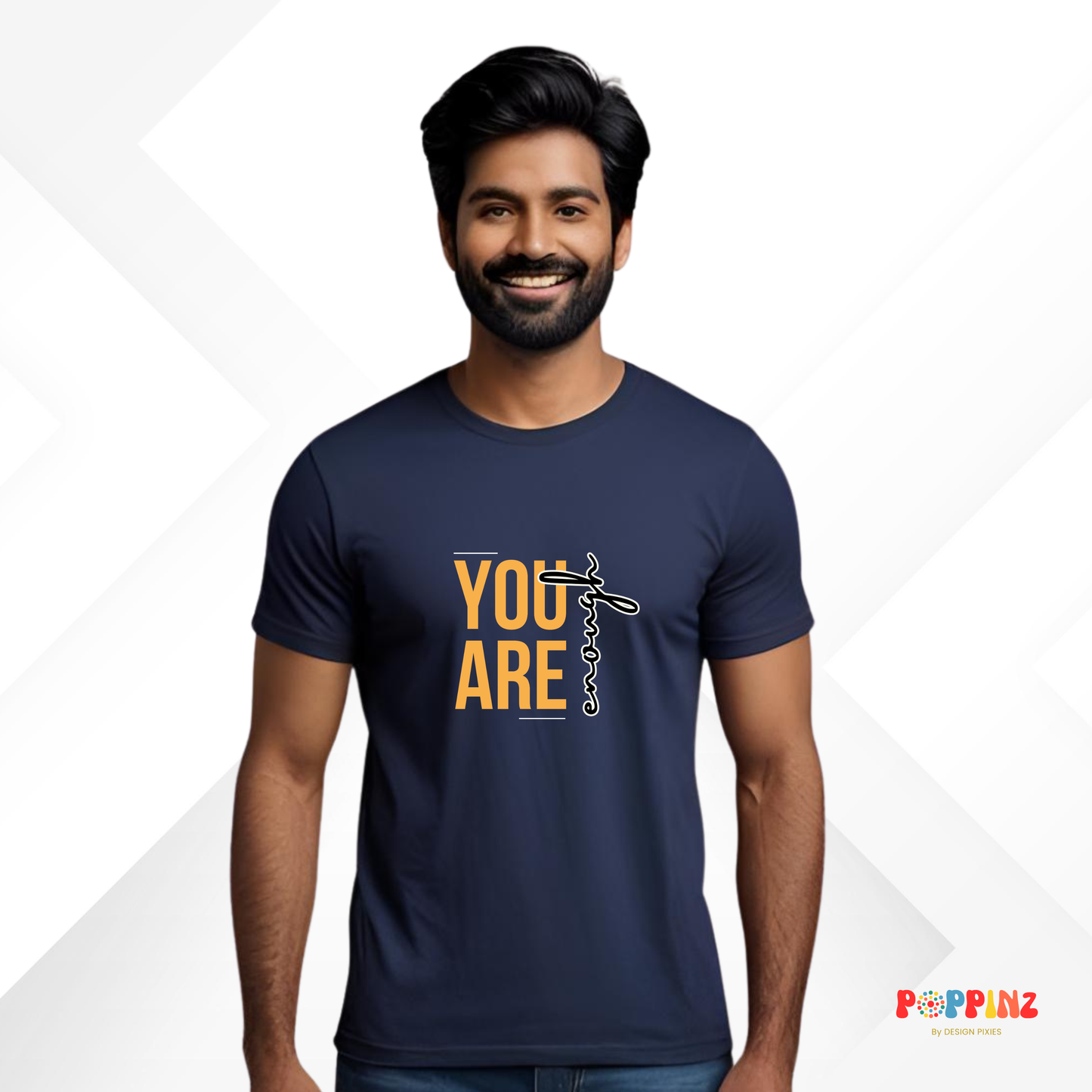 You Are Enough Cotton Tshirt | Navy Blue | Men | Women