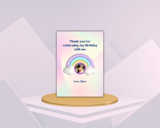 Unicorn Birthday Printable Thank You Card | 15 Cards Pack