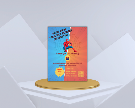 Superhero Birthday Printable Invitation Card | 15 Cards Pack