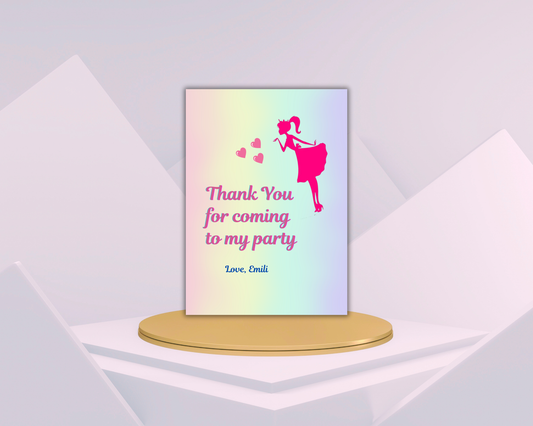 Pretty Doll Printable Thank You Card |15 Cards Pack