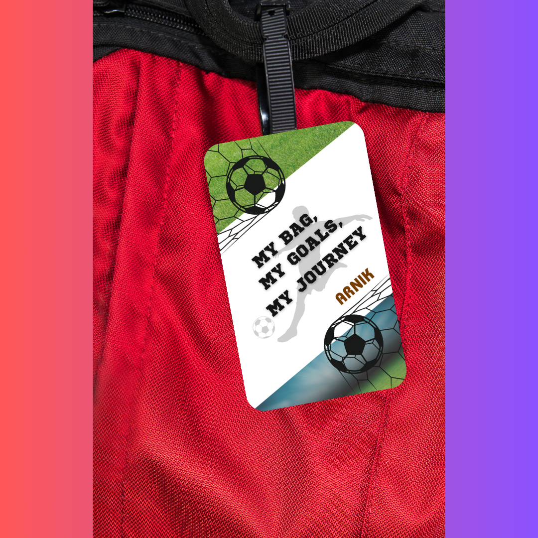 Football Personalized Vertical Name Tag