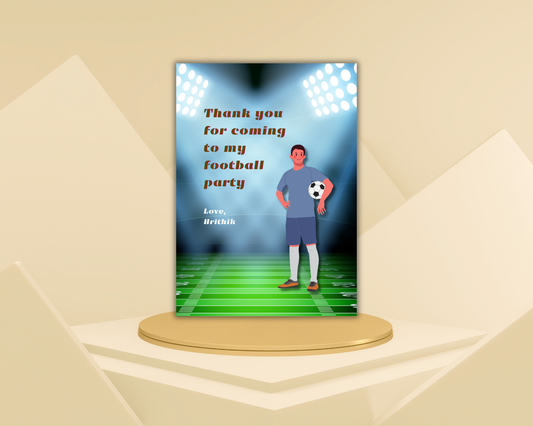 Football Printable Thank You Card | 15 Cards Pack