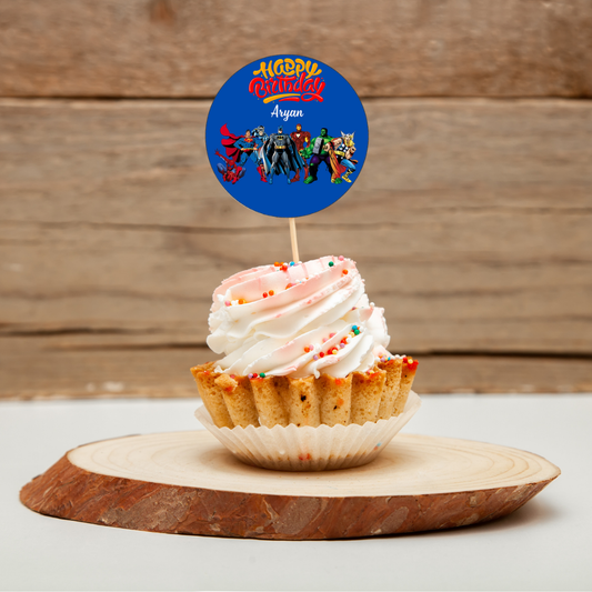 Superhero themed cake topper | Pack of 6