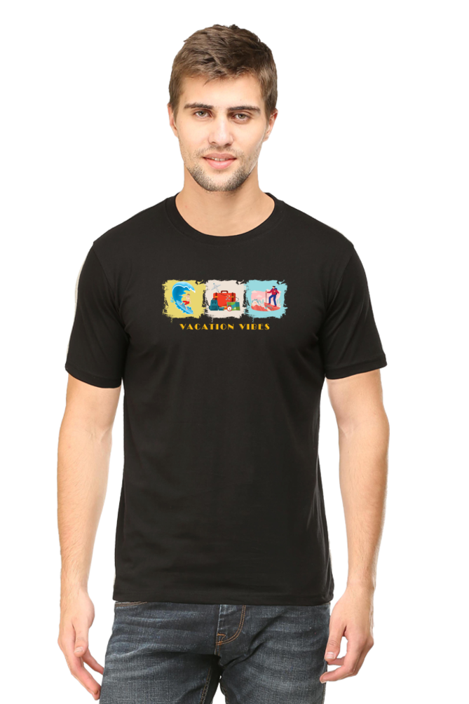 Vacation themed T-shirt | Black | Men & Women