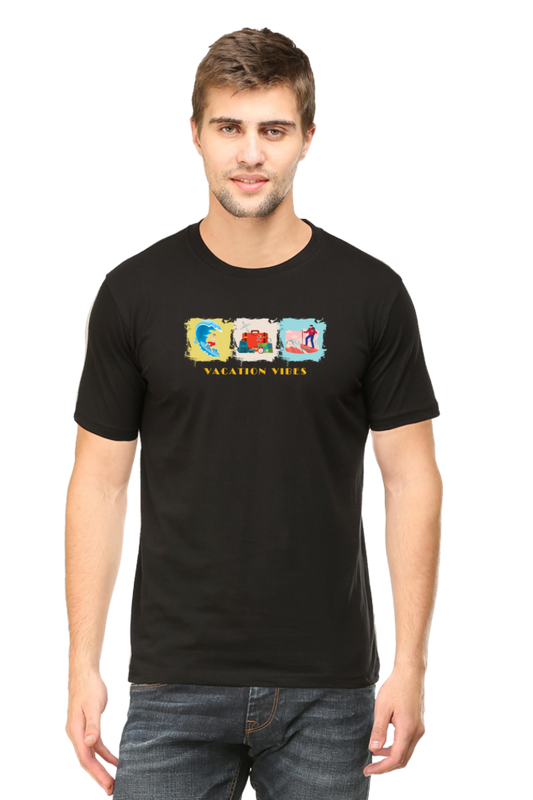 Vacation themed T-shirt | Black | Men & Women
