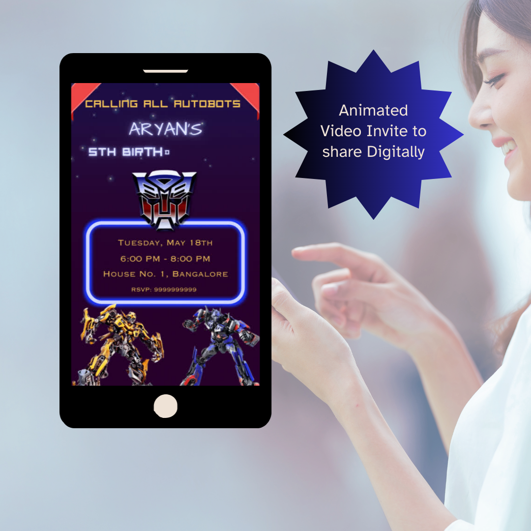 Robotic Birthday Mobile Invitation