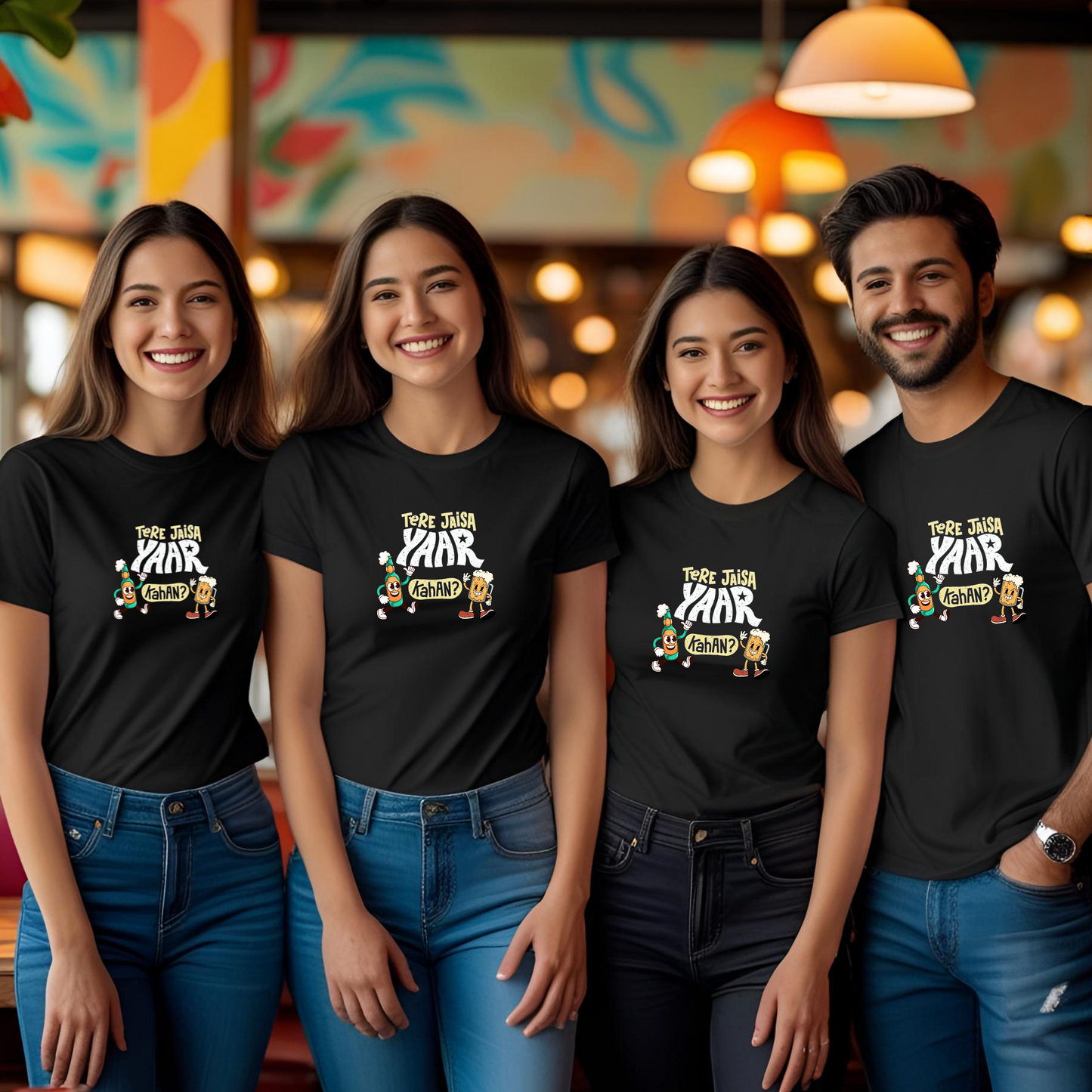 Tere Jaisa Yaar Kahan | Cotton Tshirt | Black | Men | Women