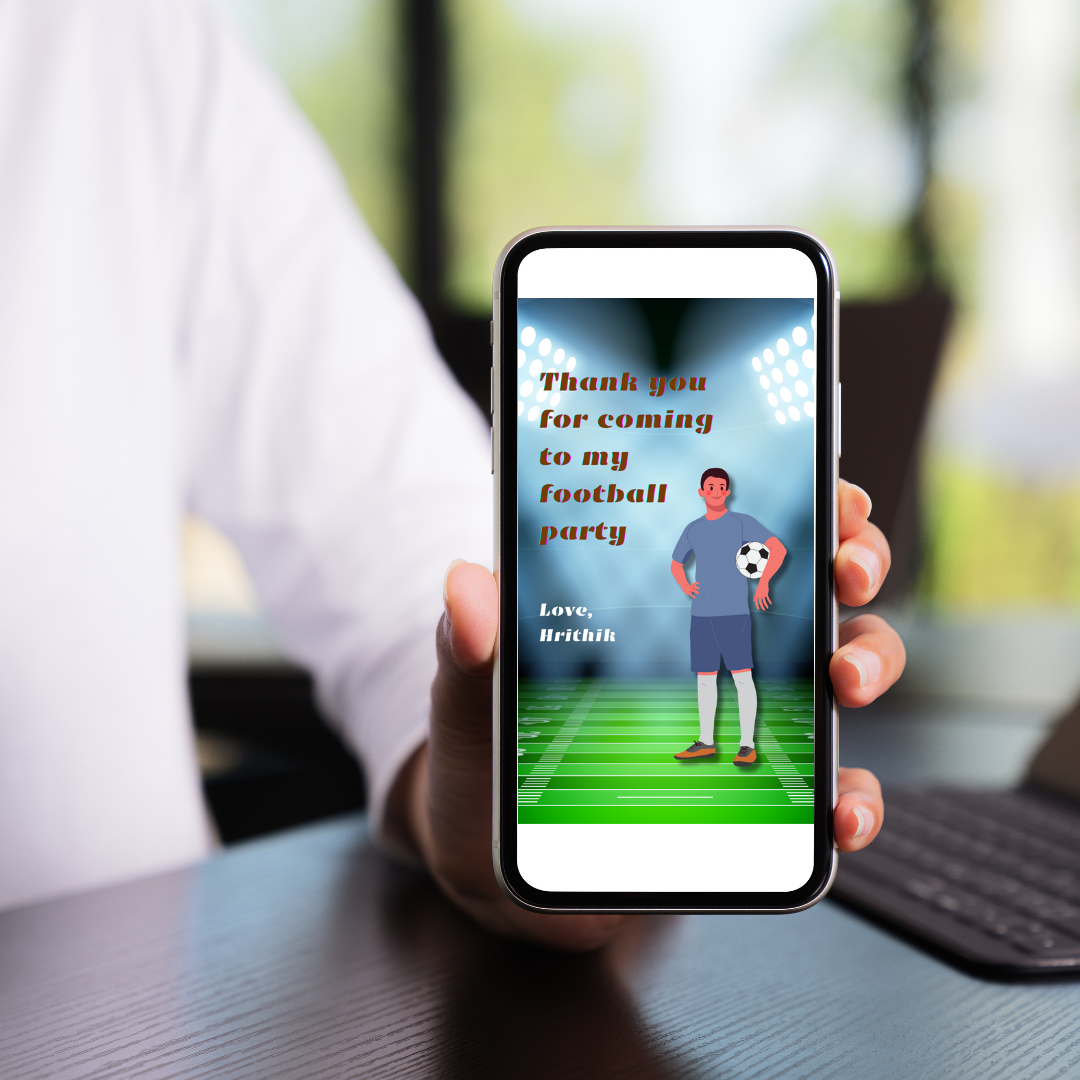 Football Mobile Thank You Card