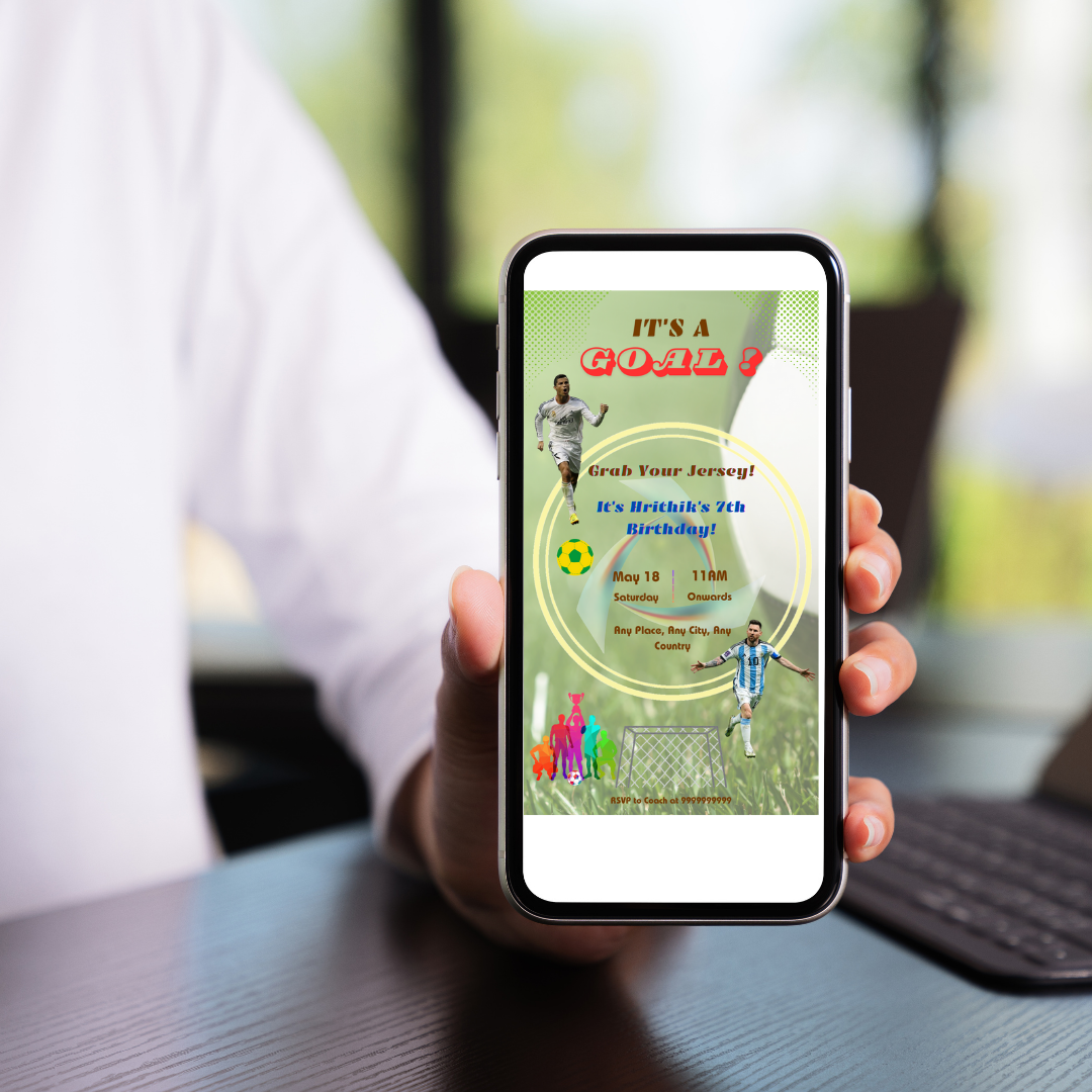 Football Birthday Mobile Invitation