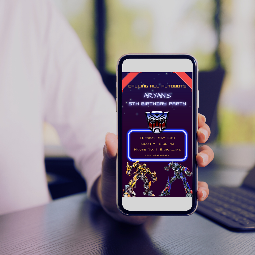 Robotic Birthday Mobile Invitation