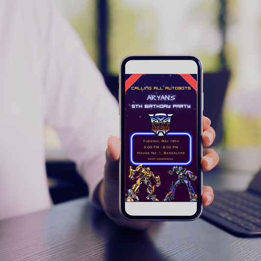 Robotic Birthday Mobile Invitation