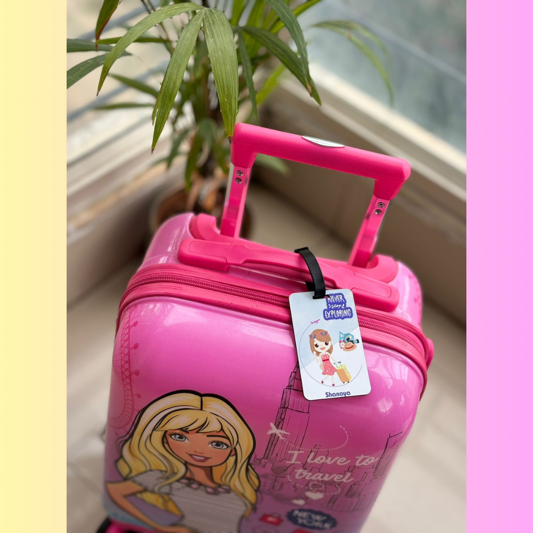 Travel Personalized Vertical Name Tag | Never Stope Exploring