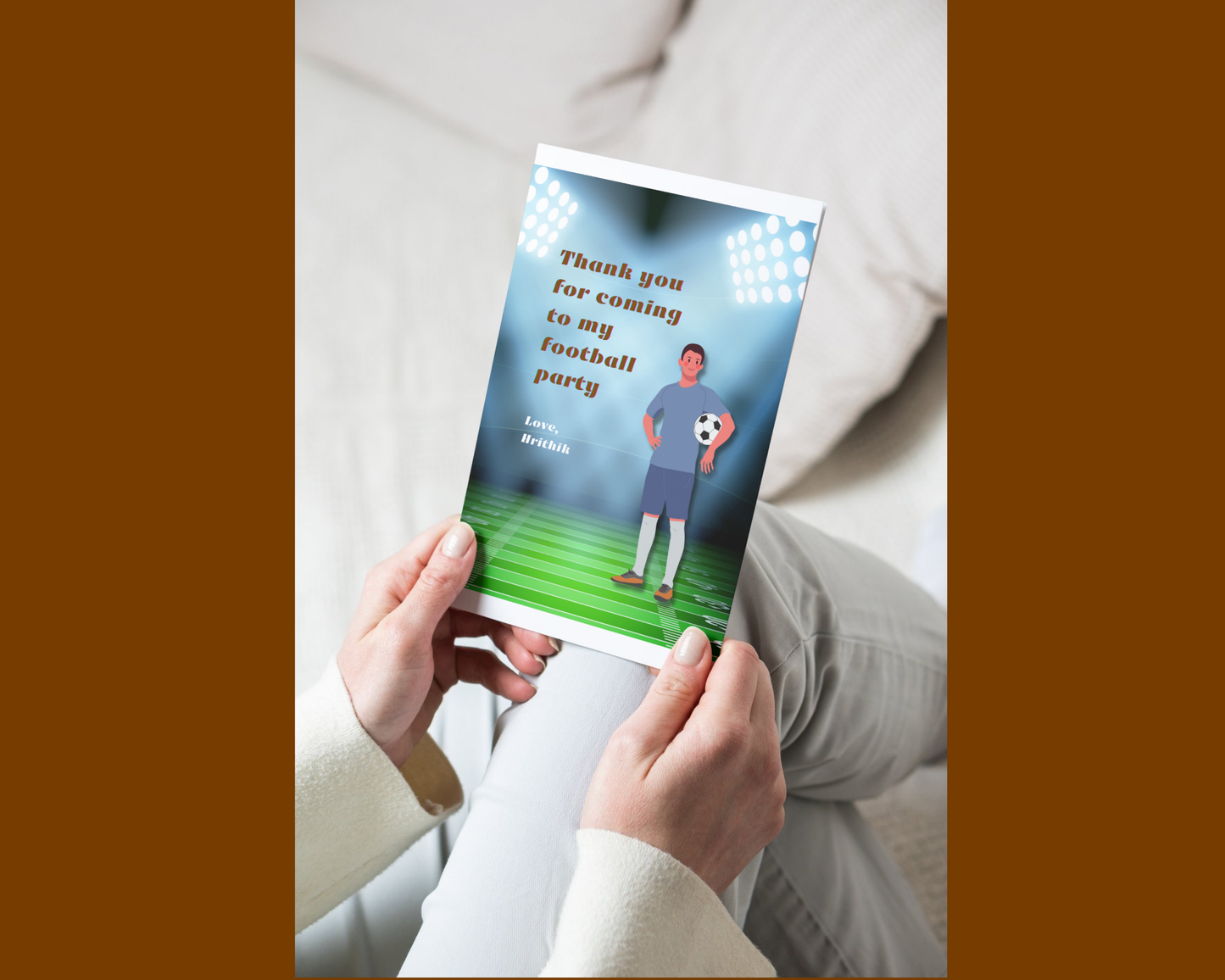 Football Printable Thank You Card | 15 Cards Pack