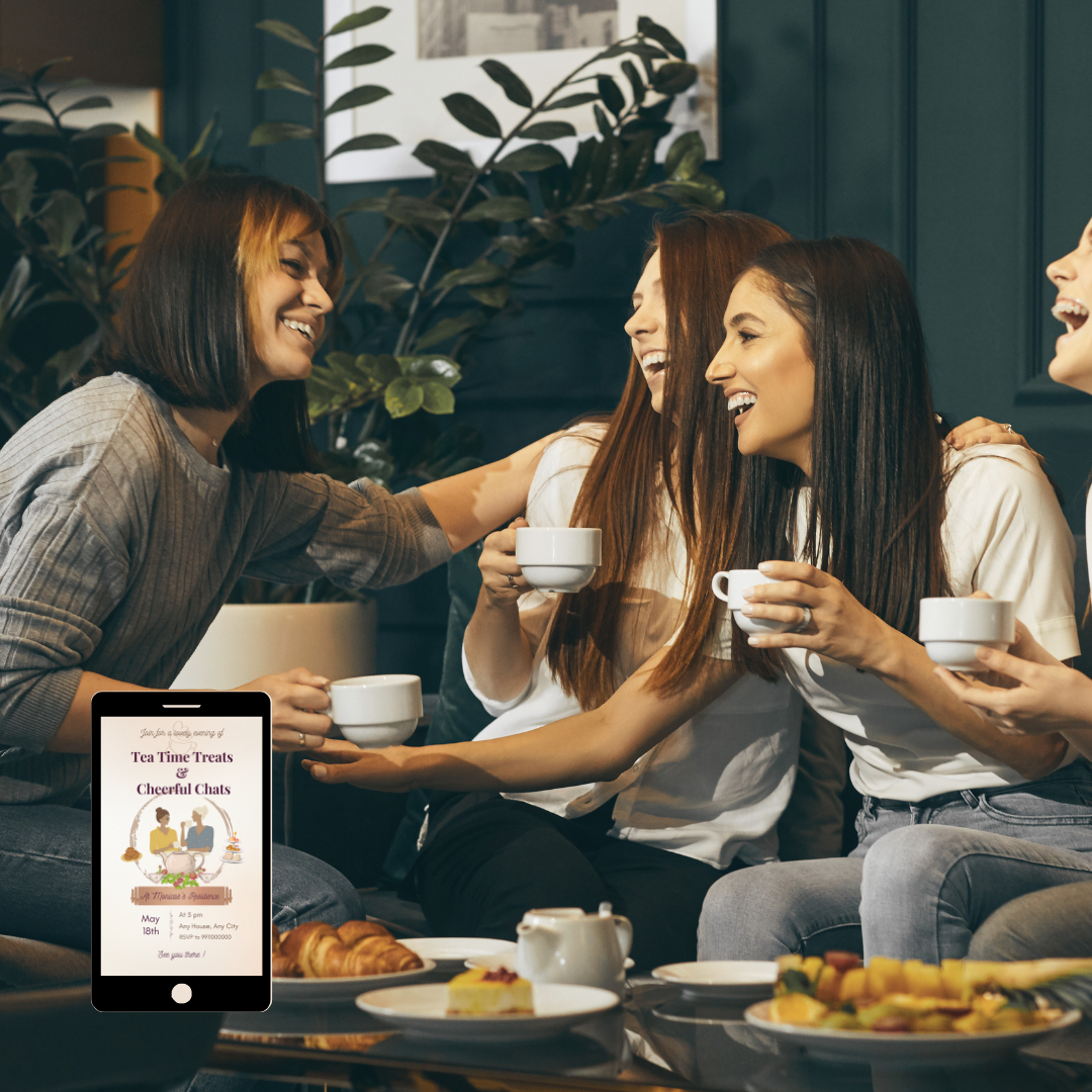 Tea Party Mobile Invitation