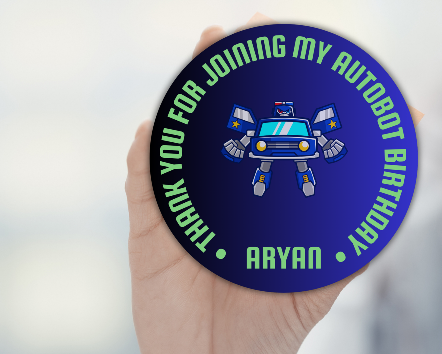 Robotic Birthday Printable Thank You Sticker | 6 Stickers Pack