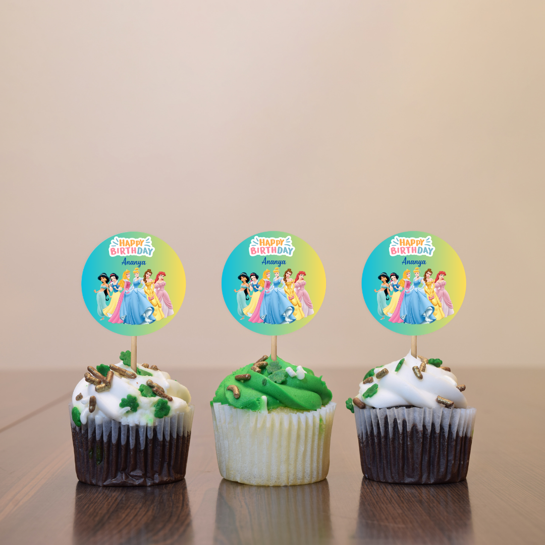 Princess themed cake topper | Pack of 6