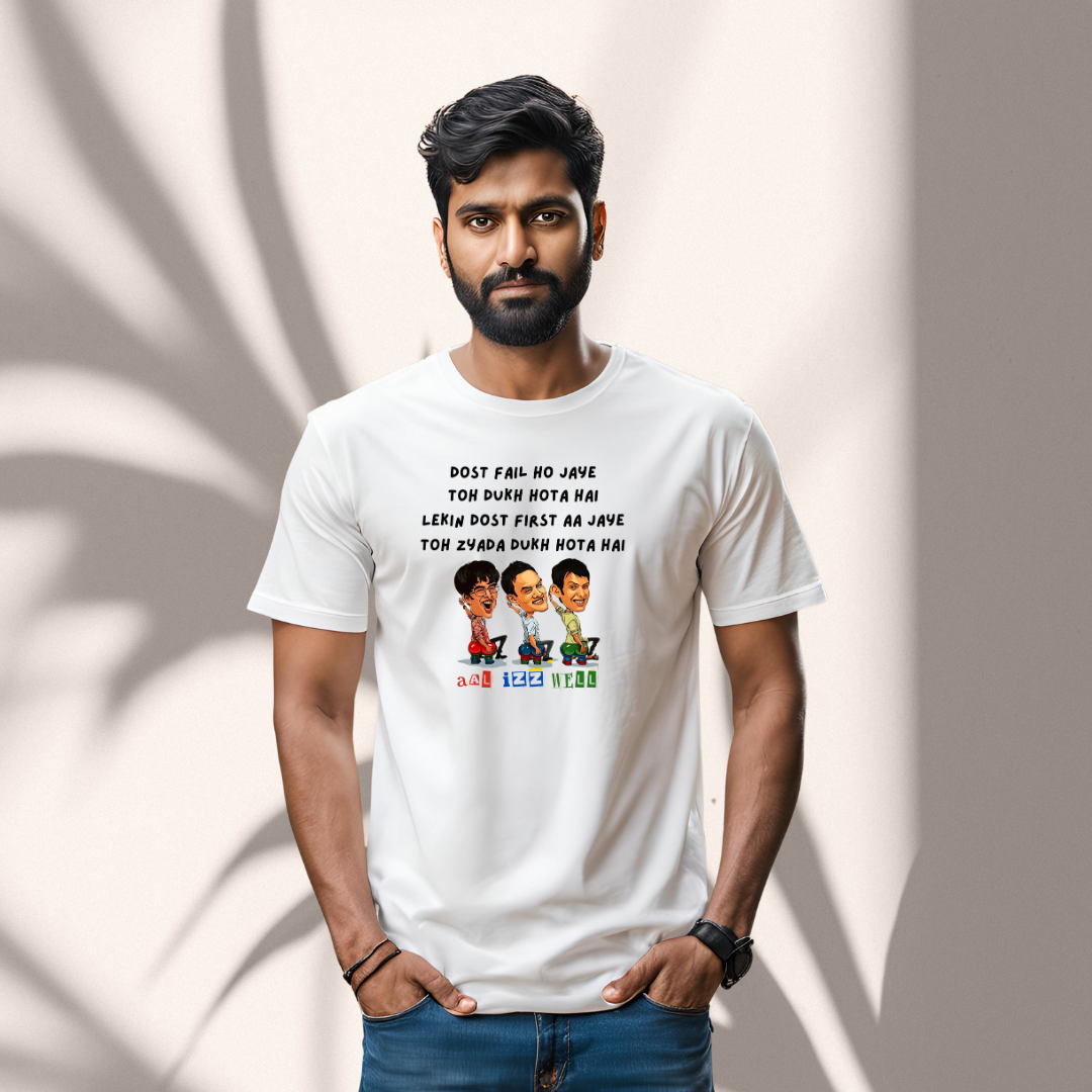 All is well | Cotton Tshirt | White | Men | Women