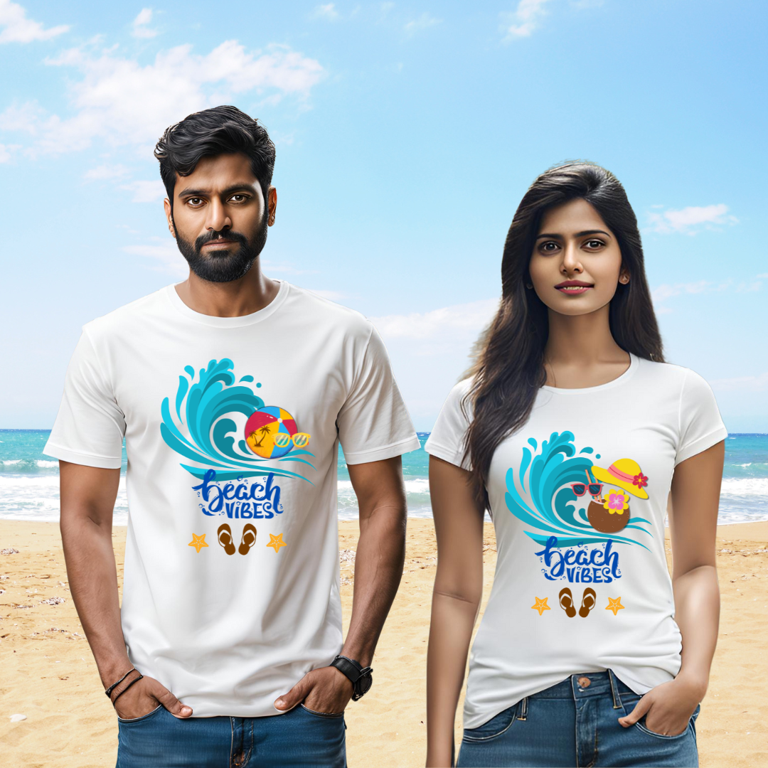 Beach Vibes Family Vacation Tshirts | White | Men | Women | Kids