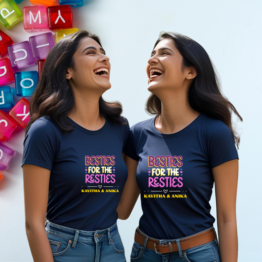 Besties  | Cotton Tshirt | Navy Blue | Men | Women