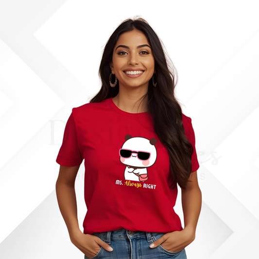 Ms Always Right Cotton Tshirt | Red | Men | Women