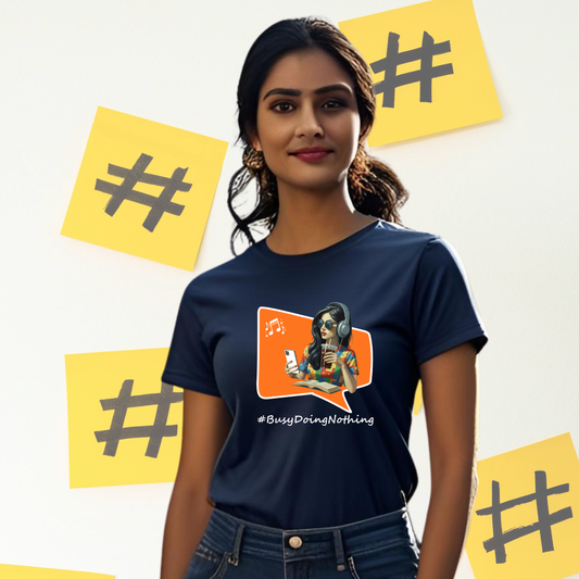 Busy Doing Nothing T-shirt | Navy Blue | Women | Men